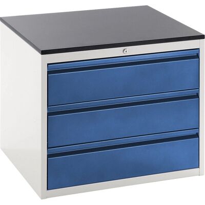 RAU - H640 W770 - hellgrau / zyanblau - Schrank mit Schubladen RAU - H640 W770 - hellgrau / zyanblau - Schrank mit Schubladen
