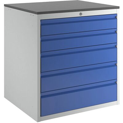 RAU Gris claro / Azul genciana 820mm Armario con cajones - Mobiliario de almacenamiento RAU Gris claro / Azul genciana 820mm Armario con cajones - Mobiliario de almacenamiento