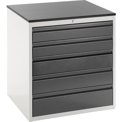 RAU Armario de almacenamiento - 820mm altura, 5 cajones, acero RAU Armario de almacenamiento - 820mm altura, 5 cajones, acero
