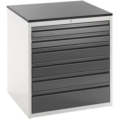 RAU Armadio con cassetti grigio chiaro / antracite 820mm - Mobile da stoccaggio RAU Armadio con cassetti grigio chiaro / antracite 820mm - Mobile da stoccaggio