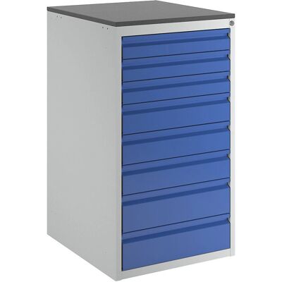 RAU Gris claro Azul genciana Armario con cajones telescópicos - Armario de almacenamiento RAU Gris claro Azul genciana Armario con cajones telescópicos - Armario de almacenamiento