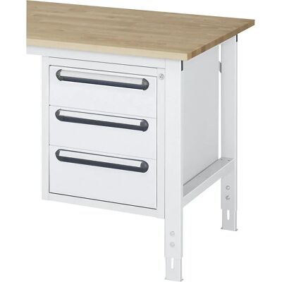 RAU Gabinete Bajo Mesa - 3 Cajones, Gris Claro, 545mm Altura RAU Gabinete Bajo Mesa - 3 Cajones, Gris Claro, 545mm Altura