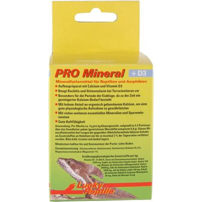 Lucky Reptile Pro Mineral+D3 60g - Ásványkiegészítő D3-vitaminnal Lucky Reptile Pro Mineral+D3 60g - Ásványkiegészítő D3-vitaminnal