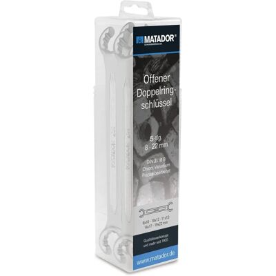 Matador Wrench Set - Sizes 8-22mm - Open-End Matador Wrench Set - Sizes 8-22mm - Open-End