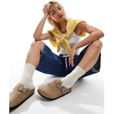 Birkenstock Boston Λείο Δέρμα - καπνός Birkenstock Boston Λείο Δέρμα - καπνός