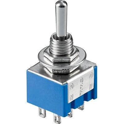 WENTRONIC GMBH Wentronic Goobay Miniatur-Wippenschalter - Blau - ON-OFF-ON - Schalter WENTRONIC GMBH Wentronic Goobay Miniatur-Wippenschalter - Blau - ON-OFF-ON - Schalter