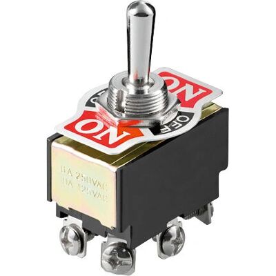 Goobay 10114 Elektrischer Schalter - 2P Ein-Aus-Ein - Schwarz, Rot, Silber, Weiß Goobay 10114 Elektrischer Schalter - 2P Ein-Aus-Ein - Schwarz, Rot, Silber, Weiß