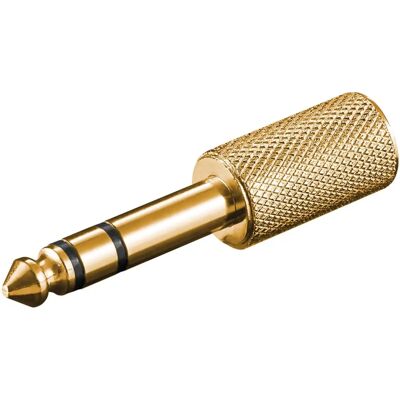 Adaptateur audio stéréo Gold - 3,5 mm à 6,35 mm de Goobay - Publicité Adaptateur audio stéréo Gold - 3,5 mm à 6,35 mm de Goobay - Publicité