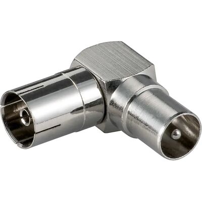 Goobay 65391 Connecteur coaxial - Adaptateur coaxial, Angle de 90°, Métal - Publicité Goobay 65391 Connecteur coaxial - Adaptateur coaxial, Angle de 90°, Métal - Publicité