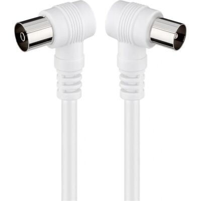 Câble coaxial Goobay 11524 - 10m, blanc, connecteurs IEC coudés - câble coaxial Câble coaxial Goobay 11524 - 10m, blanc, connecteurs IEC coudés - câble coaxial