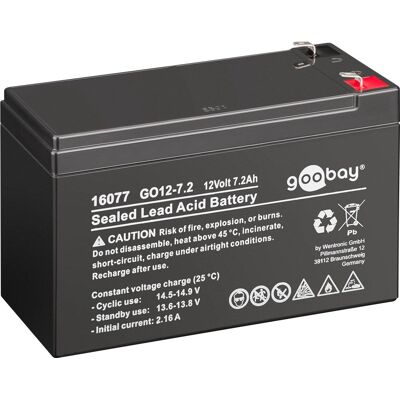 Goobay 16077 UPS-Batterie - 12V 7.2Ah Versiegelte Bleisäure Goobay 16077 UPS-Batterie - 12V 7.2Ah Versiegelte Bleisäure