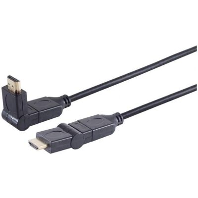 MicroConnect HDMI 1.4-kabel - 3m, Roterbar - Svart MicroConnect HDMI 1.4-kabel - 3m, Roterbar - Svart