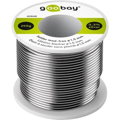 Goobay 40848 Silber-Kupfer bleifreier Lötzinn - 1,5mm - 217°C Goobay 40848 Silber-Kupfer bleifreier Lötzinn - 1,5mm - 217°C