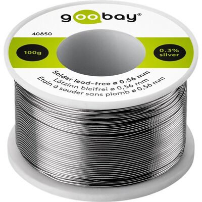 Goobay Silber Bleifrei Lötzinn - 217°C, Ø 0,56 mm, 100g Goobay Silber Bleifrei Lötzinn - 217°C, Ø 0,56 mm, 100g