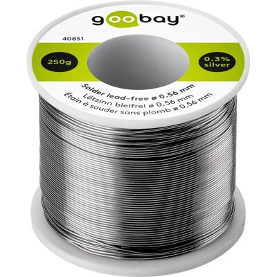 Goobay 40851 Forrasztóanyag - 250g, ø 0,56mm, ólommentes, 217°C Goobay 40851 Forrasztóanyag - 250g, ø 0,56mm, ólommentes, 217°C