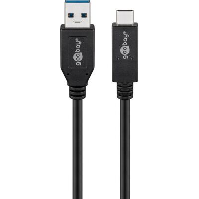 USB 3.2 Gen 2 kaapeli Wentronic Goobay - 0,5m Μαύρο USB 3.2 Gen 2 kaapeli Wentronic Goobay - 0,5m Μαύρο