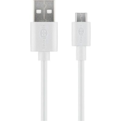 Goobay USB kábel Micro-USB B 1m - Fehér - USB 2.0 Goobay USB kábel Micro-USB B 1m - Fehér - USB 2.0