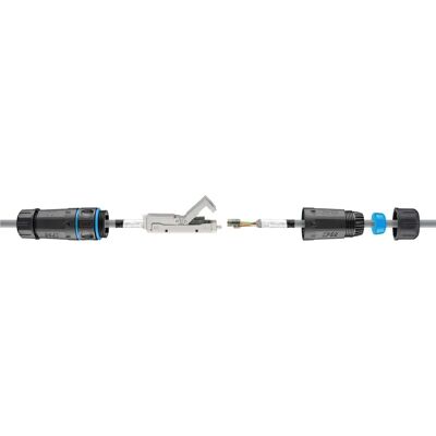Goobay Model 44414 Shielded Network Connector - IP68, Black, Blue Goobay Model 44414 Shielded Network Connector - IP68, Black, Blue