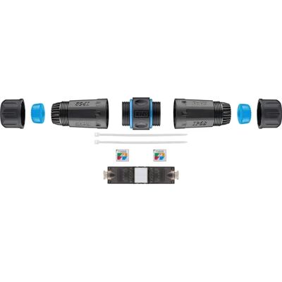 Goobay 44416 Waterdichte Cat6a Kabelconnector - IP68 - Zwart Goobay 44416 Waterdichte Cat6a Kabelconnector - IP68 - Zwart