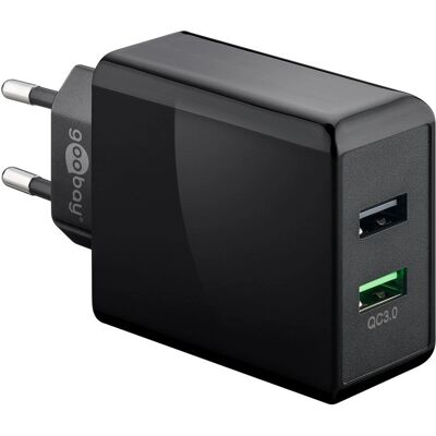 Chargeur Dual USB-A Goobay 44956 - Charge Rapide - Noir - Publicité Chargeur Dual USB-A Goobay 44956 - Charge Rapide - Noir - Publicité