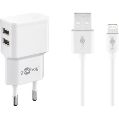 Goobay Dual Lightning Ladegerät - 12W - USB Goobay Dual Lightning Ladegerät - 12W - USB