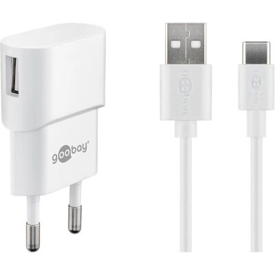 Goobay 45299 USB-C Laturi - 1A, 1m Kaapeli Goobay 45299 USB-C Laturi - 1A, 1m Kaapeli
