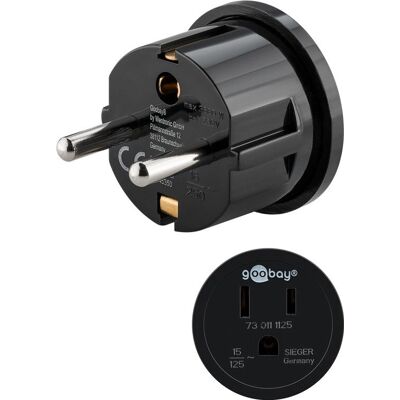 Goobay 45350 Netzadapter - Typ F Typ B - Schwarz Goobay 45350 Netzadapter - Typ F Typ B - Schwarz