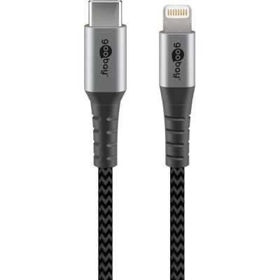Goobay 49270 Lightning Kabel - 0,5m - Svart, Grå - Lightning Kabel Goobay 49270 Lightning Kabel - 0,5m - Svart, Grå - Lightning Kabel
