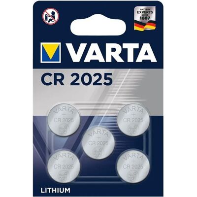 Pile Lithium Varta CR2025 - Pack de 5 - Fiable et Durable - Publicité Pile Lithium Varta CR2025 - Pack de 5 - Fiable et Durable - Publicité