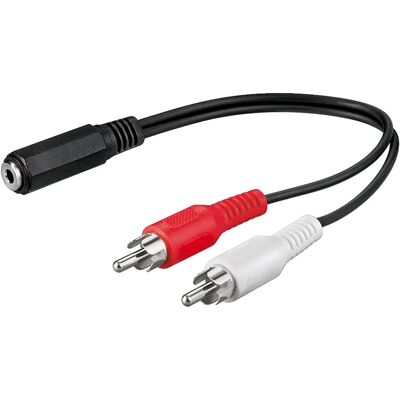Goobay 50092 audiojohto - 3,5 mm:stä 2x RCA:han - Musta Goobay 50092 audiojohto - 3,5 mm:stä 2x RCA:han - Musta