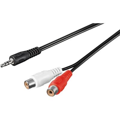 Cabo de áudio Goobay 50116 - 3,5mm a RCA - 1,5m - Preto Cabo de áudio Goobay 50116 - 3,5mm a RCA - 1,5m - Preto