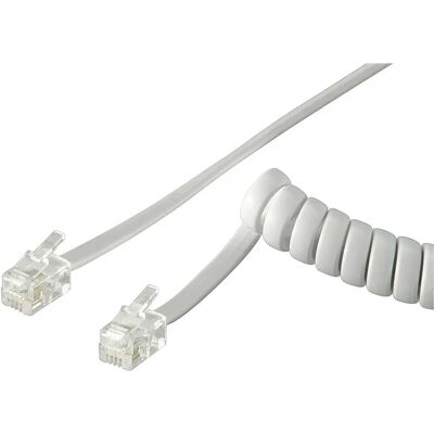 Cabo de telefone Goobay 2m branco Cabo de telefone Goobay 2m branco