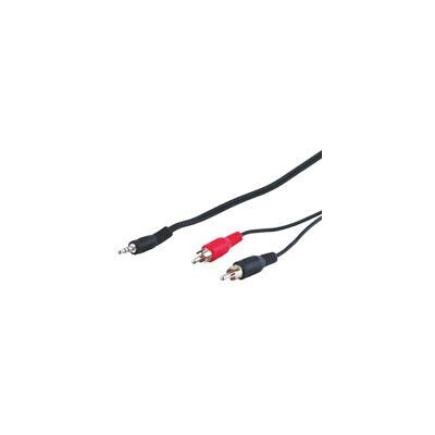 Cabo de áudio Goobay AVK 118-2000 20m - Mini-jack estéreo para RCA - Preto Cabo de áudio Goobay AVK 118-2000 20m - Mini-jack estéreo para RCA - Preto