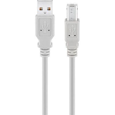 Câble USB 2.0 Goobay 50953 - 1,8 m, Gris - USB Type B Câble USB 2.0 Goobay 50953 - 1,8 m, Gris - USB Type B