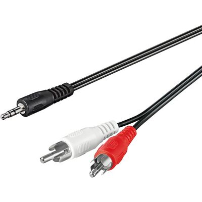Goobay 3,5mm - 2x RCA Audio Kabel - Schwarz, 1m Goobay 3,5mm - 2x RCA Audio Kabel - Schwarz, 1m