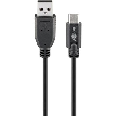 Câble USB-C Goobay - 3m, Noir - Transfert de données USB 2.0 Câble USB-C Goobay - 3m, Noir - Transfert de données USB 2.0