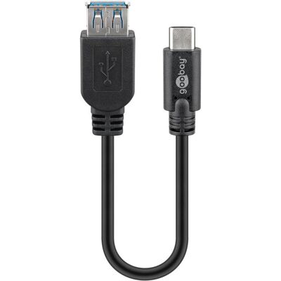 Goobay USB Cable - 0.2m, Black, USB 3.2 Gen 1 & 3.0 Goobay USB Cable - 0.2m, Black, USB 3.2 Gen 1 & 3.0