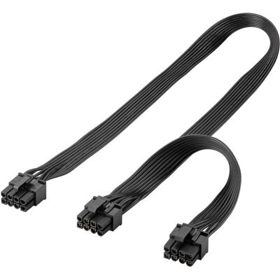 Goobay 59714 Voedingskabel - 8-polig naar dubbele 6+2 PCIe - 0,23m Goobay 59714 Voedingskabel - 8-polig naar dubbele 6+2 PCIe - 0,23m