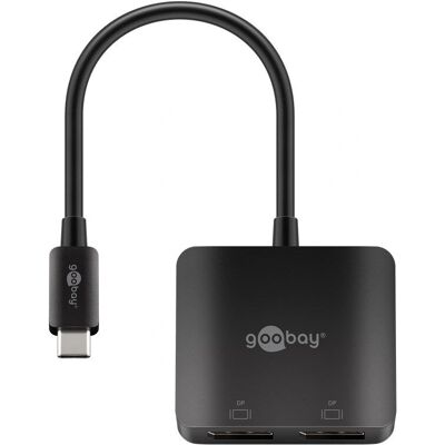 Goobay USB-C till 2x DisplayPort-adapter - 4K HDR Goobay USB-C till 2x DisplayPort-adapter - 4K HDR