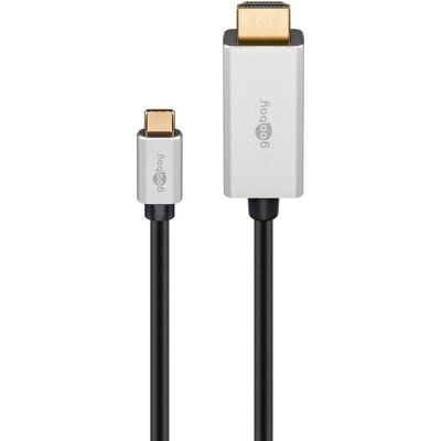 Goobay 60175 Video kaapeli sovitin USB Type-C HDMI Type A - Hopea, Musta Goobay 60175 Video kaapeli sovitin USB Type-C HDMI Type A - Hopea, Musta