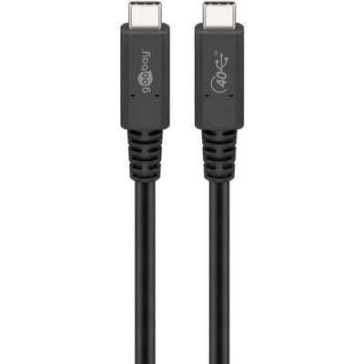 USB-kabel Goobay 60200 USB4 Gen 3x2 - 1m - Svart - USB Type-C USB-kabel Goobay 60200 USB4 Gen 3x2 - 1m - Svart - USB Type-C