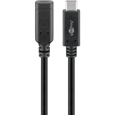 Goobay 61038 Kabel przedłużający USB C - Czarny Goobay 61038 Kabel przedłużający USB C - Czarny