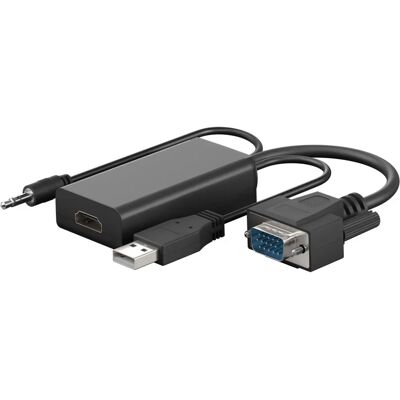 Kabel adaptora VGA na HDMI Goobay - Czarny Kabel adaptora VGA na HDMI Goobay - Czarny
