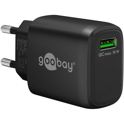Goobay IPW-USB-QB18B - Snabbladdare - Svart - Smartphone/Tablet Goobay IPW-USB-QB18B - Snabbladdare - Svart - Smartphone/Tablet