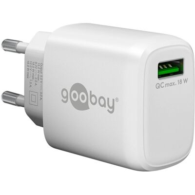 Goobay 61672 USB-Ladegerät - 18W Quick Charge 3.0 - Weiß Goobay 61672 USB-Ladegerät - 18W Quick Charge 3.0 - Weiß