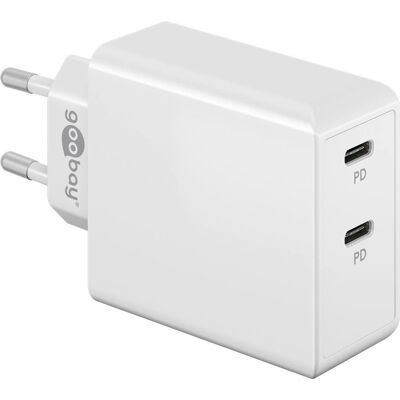 Goobay 61758 Weiß Dual USB-C Schnellladegerät - Ladegerät Goobay 61758 Weiß Dual USB-C Schnellladegerät - Ladegerät