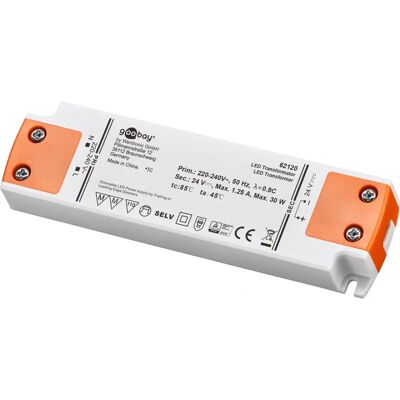 Goobay 62120 Elektronisk Transformator - Dimmbar, 24V, 30W - Inomhusbruk Goobay 62120 Elektronisk Transformator - Dimmbar, 24V, 30W - Inomhusbruk