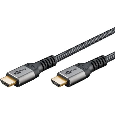 Goobay Ultra High-Speed HDMI-kaapeli - 3m - Hopea & Musta - HDMI 2.1 Goobay Ultra High-Speed HDMI-kaapeli - 3m - Hopea & Musta - HDMI 2.1