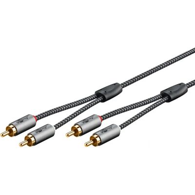 Goobay Äänikaapeli - 1m, RCA, Musta, Hopea Goobay Äänikaapeli - 1m, RCA, Musta, Hopea