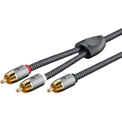 Goobay 65303 audiokaapeli - 10m, RCA, Musta/Silver Goobay 65303 audiokaapeli - 10m, RCA, Musta/Silver